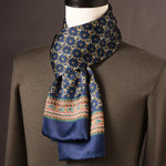 Men’s Scarf 100% Mulberry Silk Double-Layer Polka Dot Pattern