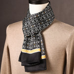 Men’s Scarf 100% Mulberry Silk Double-Layer Polka Dot Pattern