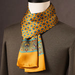 Men’s Scarf 100% Mulberry Silk Double-Layer Polka Dot Pattern