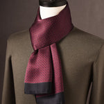 Men’s Scarf 100% Mulberry Silk Double-Layer Polka Dot Pattern