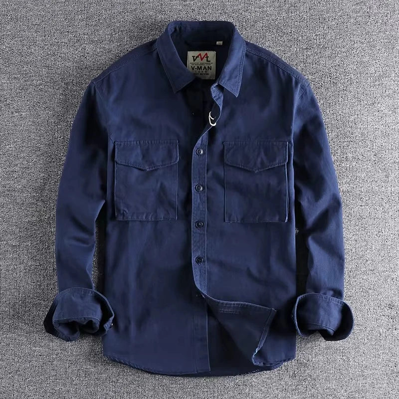 Men’s Shirt 100% Cotton Twill Double Chest Pockets