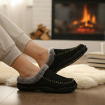 Men’s Slippers Plush Lining Non-Slip Rubber Sole