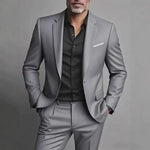 Men’s Suit Slim Fit Satin Peak Lapels Single-Breasted