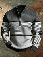 Men’s Sweater Mock Neck Half-Zip Relaxed Fit