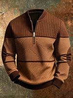 Men’s Sweater Mock Neck Half-Zip Relaxed Fit