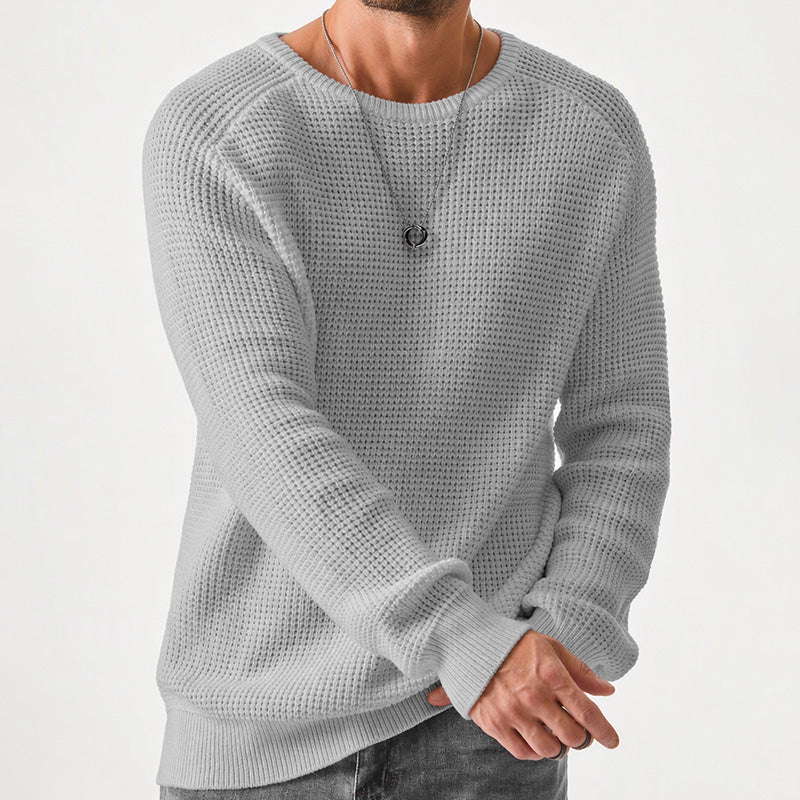 Men's Sweater Waffle Knit Breathable Athletic Fit
