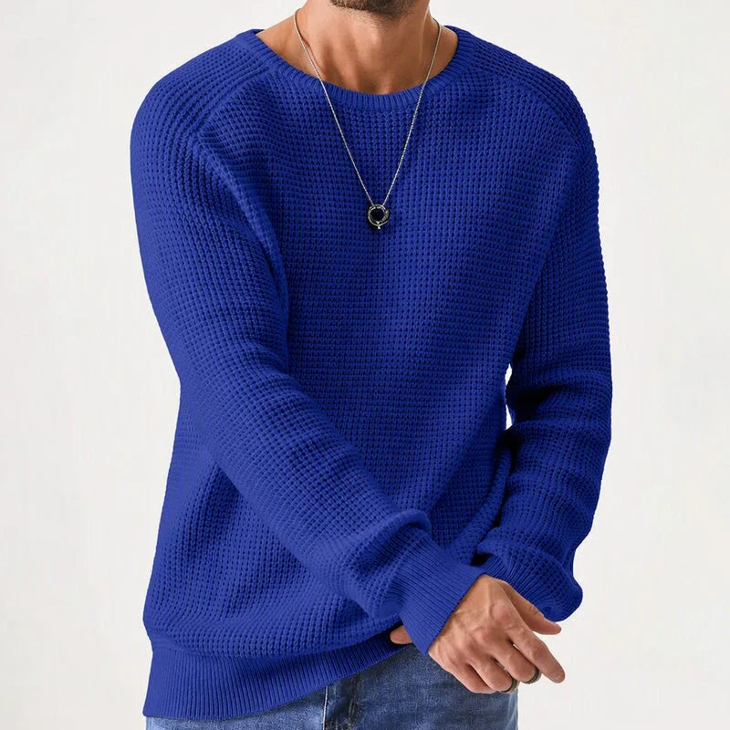 Men's Sweater Waffle Knit Breathable Athletic Fit