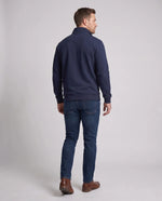 Men’s Sweatshirt Half-Zip Cotton Blend Chest Pocket & Ribbed Cuffs