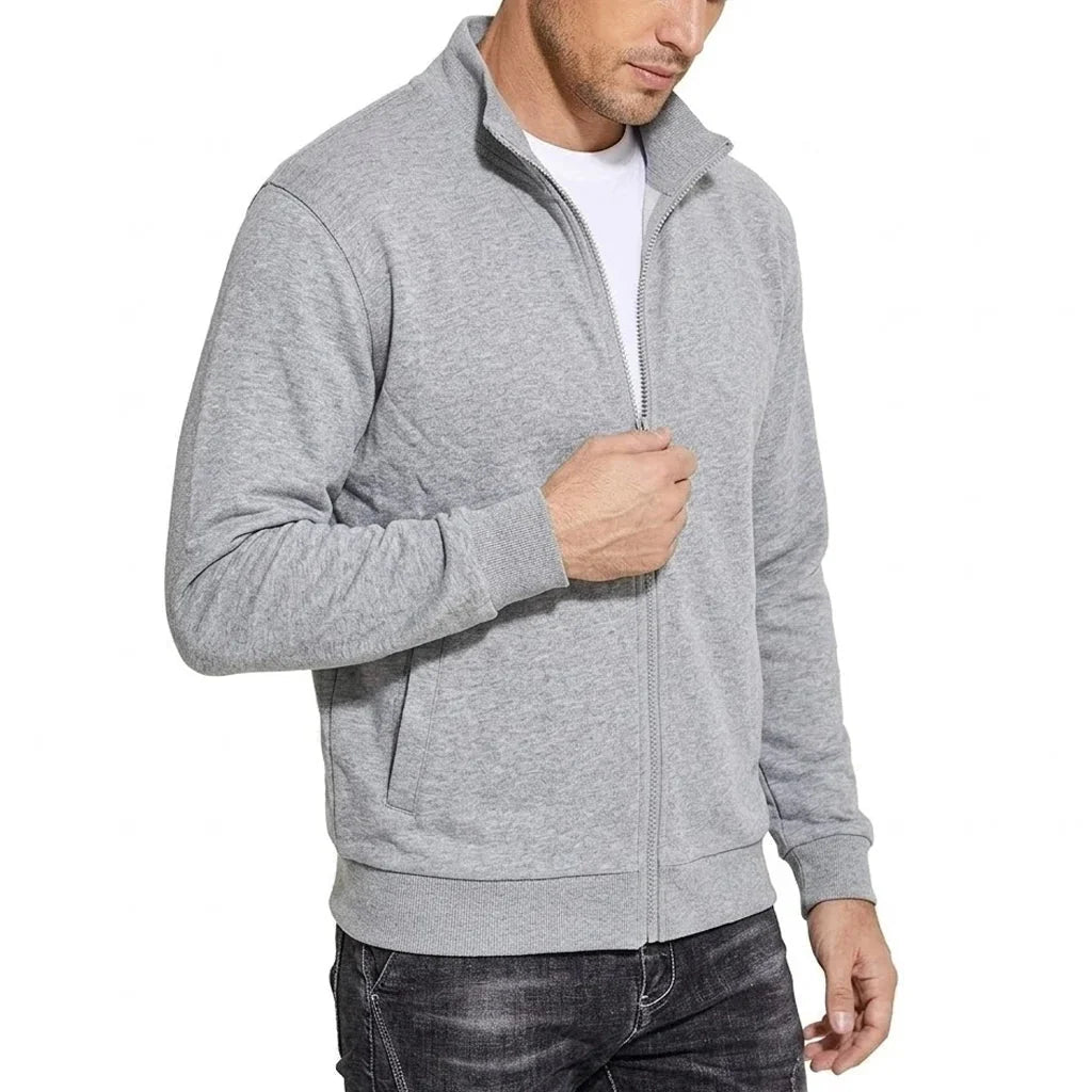 Men's Sweatshirt Jacket Cotton Zip-Up Relaxed Fit