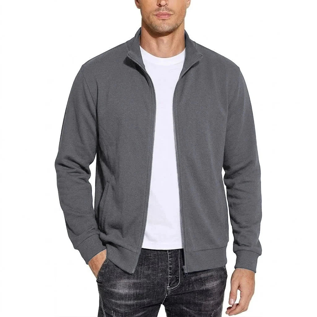 Men's Sweatshirt Jacket Cotton Zip-Up Relaxed Fit