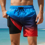Men’s Swim Shorts Quick-Drying Compression Lining Adjustable Drawstring Waist