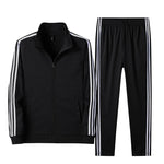 Men's Tracksuit Breathable Polyester Contrast Stripe 2-Piece Set