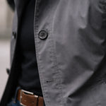 Men’s Trench Coat Mid-Thigh Button Closure Point Collar