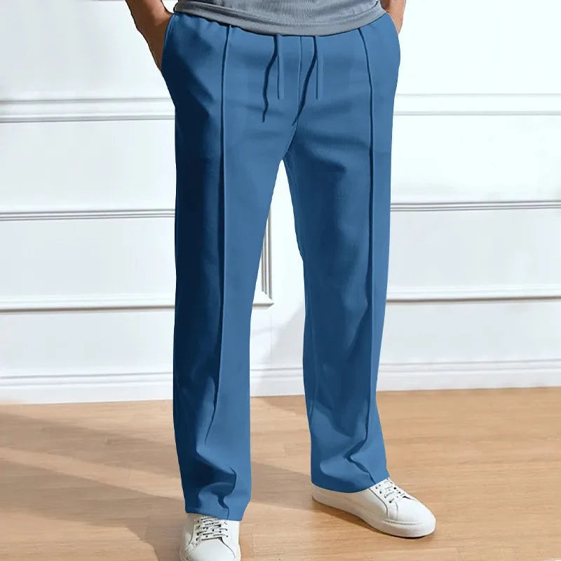 Men's Trousers Slim Fit Elastic Drawstring Waist
