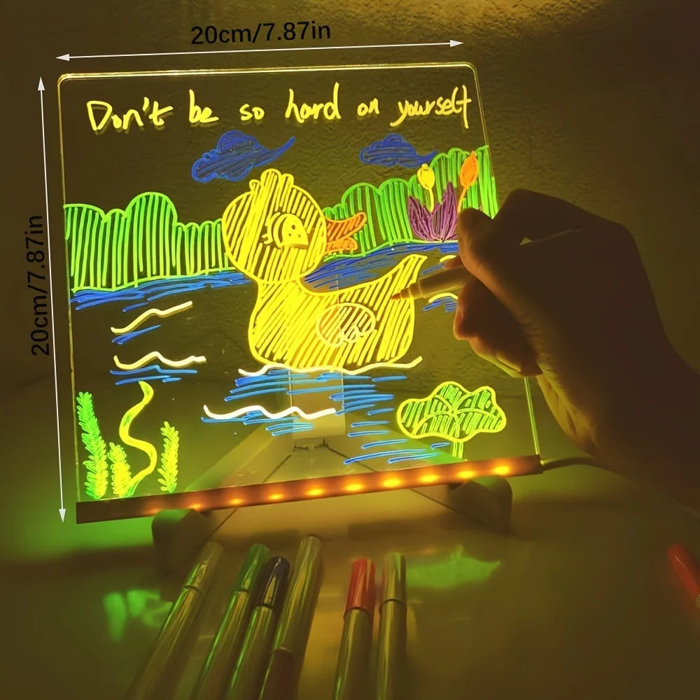 Message Board LED & USB-Powered Acrylic 12 Markers