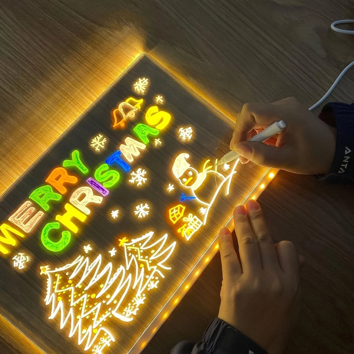 Message Board LED & USB-Powered Acrylic 12 Markers