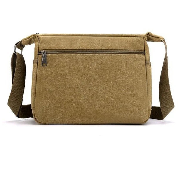 Messenger Bag Durable Canvas Multiple Pockets Adjustable Strap