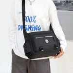 Messenger Bag Weather-Resistant Multiple Pockets Adjustable Strap