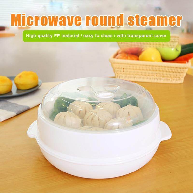 Microwave Steamer Bowl Food-Grade PP Transparent Lid Leak-Resistant Sealed Design