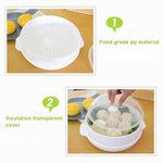 Microwave Steamer Bowl Food-Grade PP Transparent Lid Leak-Resistant Sealed Design