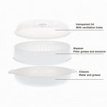 Microwave Steamer Bowl Food-Grade PP Transparent Lid Leak-Resistant Sealed Design