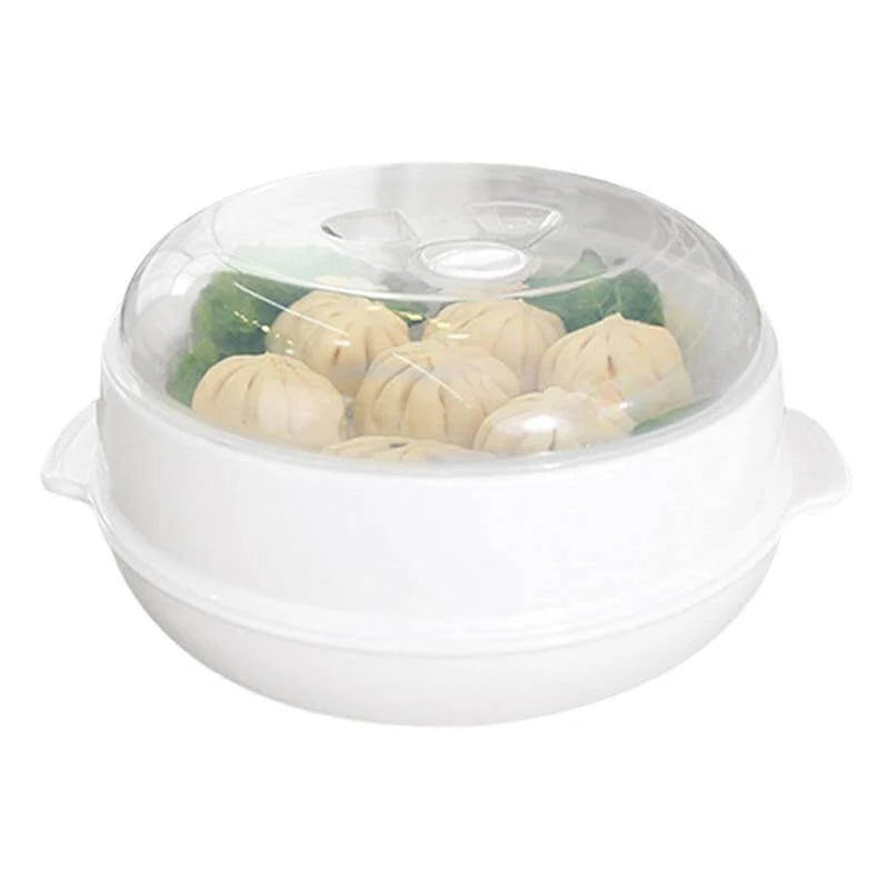 Microwave Steamer Bowl Food-Grade PP Transparent Lid Leak-Resistant Sealed Design