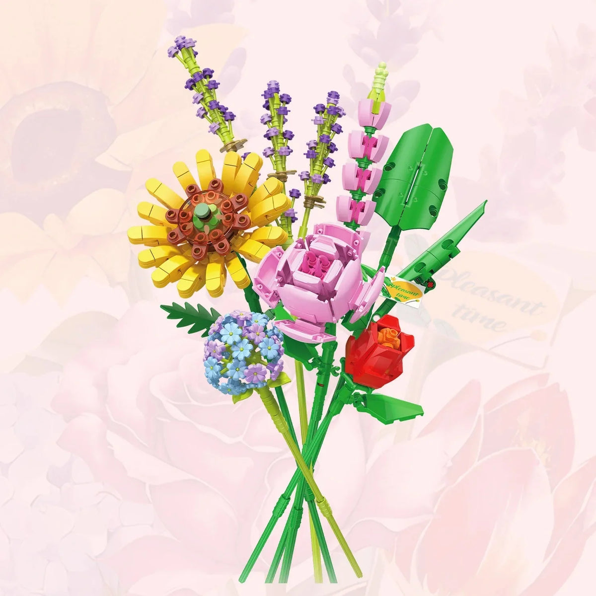 Mini Building Block Flower Set Multiple Designs Durable Plastic