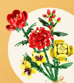 Mini Building Block Flower Set Multiple Designs Durable Plastic