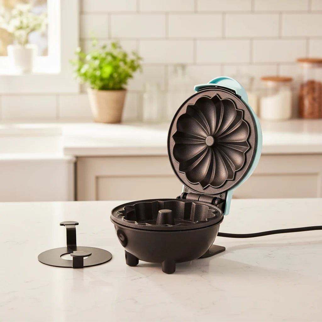 Mini Bundt Cake Maker Non-Stick Compact Fast-Heating