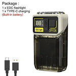 Mini Flashlight USB Rechargeable Clip & Battery Display