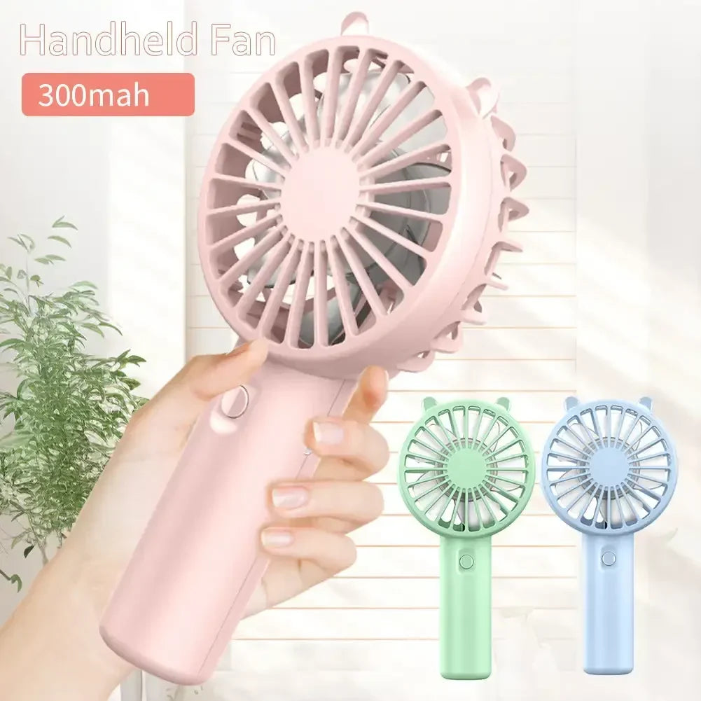 Mini Hand Fan USB Rechargeable 3-Speed 2-Pack