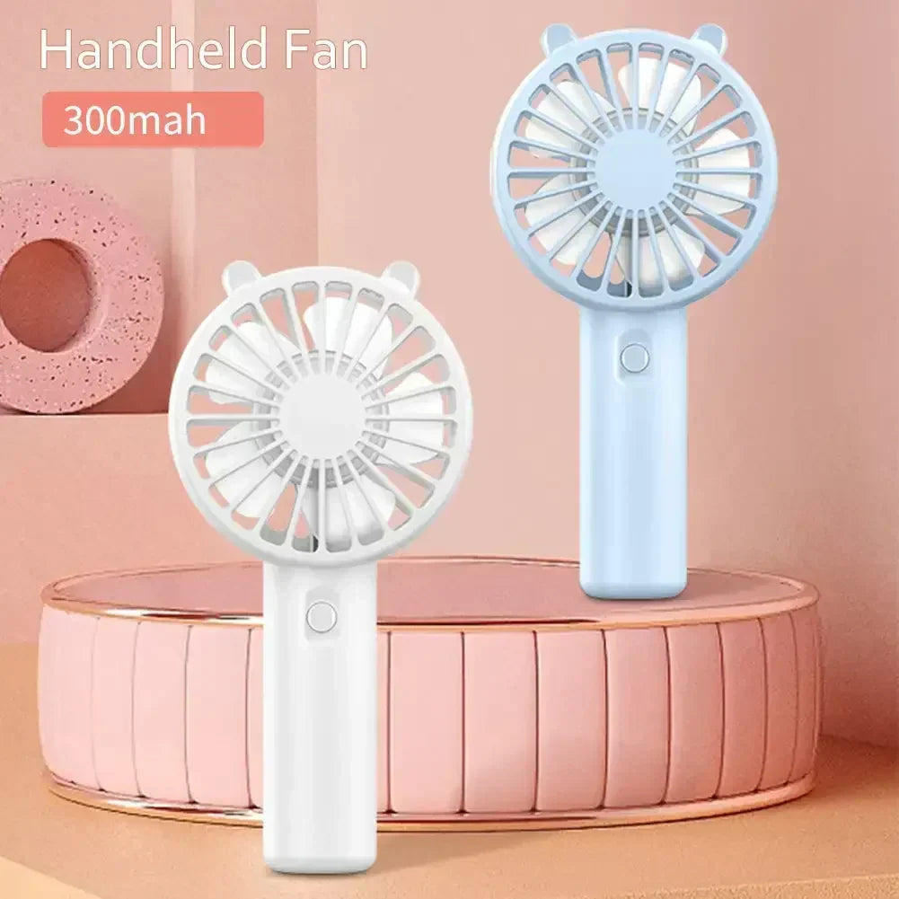 Mini Hand Fan USB Rechargeable 3-Speed 2-Pack