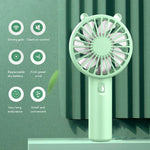 Mini Hand Fan USB Rechargeable 3-Speed 2-Pack