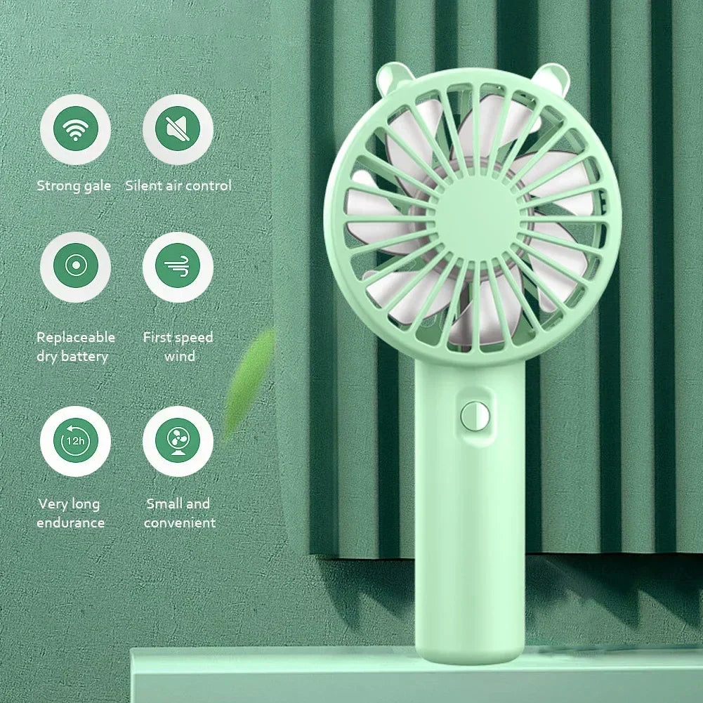 Mini Hand Fan USB Rechargeable 3-Speed 2-Pack
