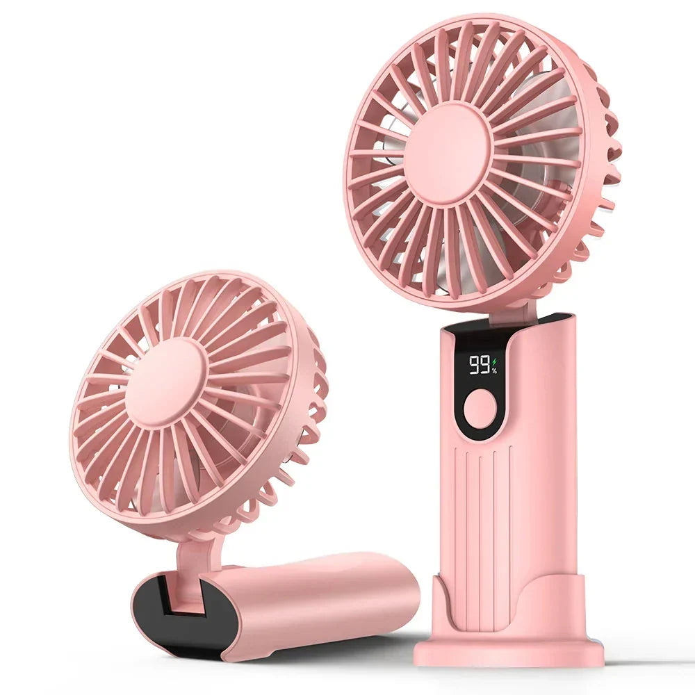 Mini Handheld Fan Set of 2 USB Rechargeable 3-Speed