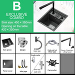 Mini Kitchen Sink Stainless Steel Integrated Cup Washer
