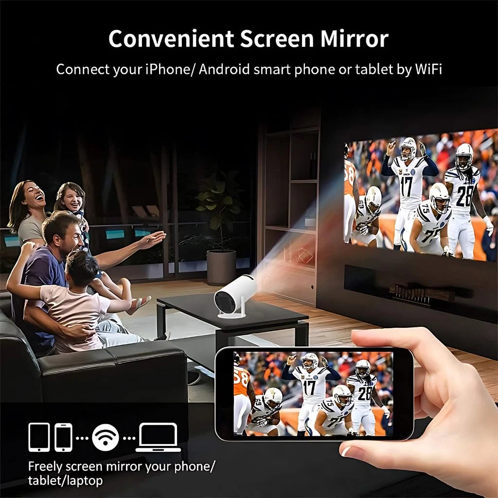 Mini Projector HD 720p Built-In Streaming WiFi 6