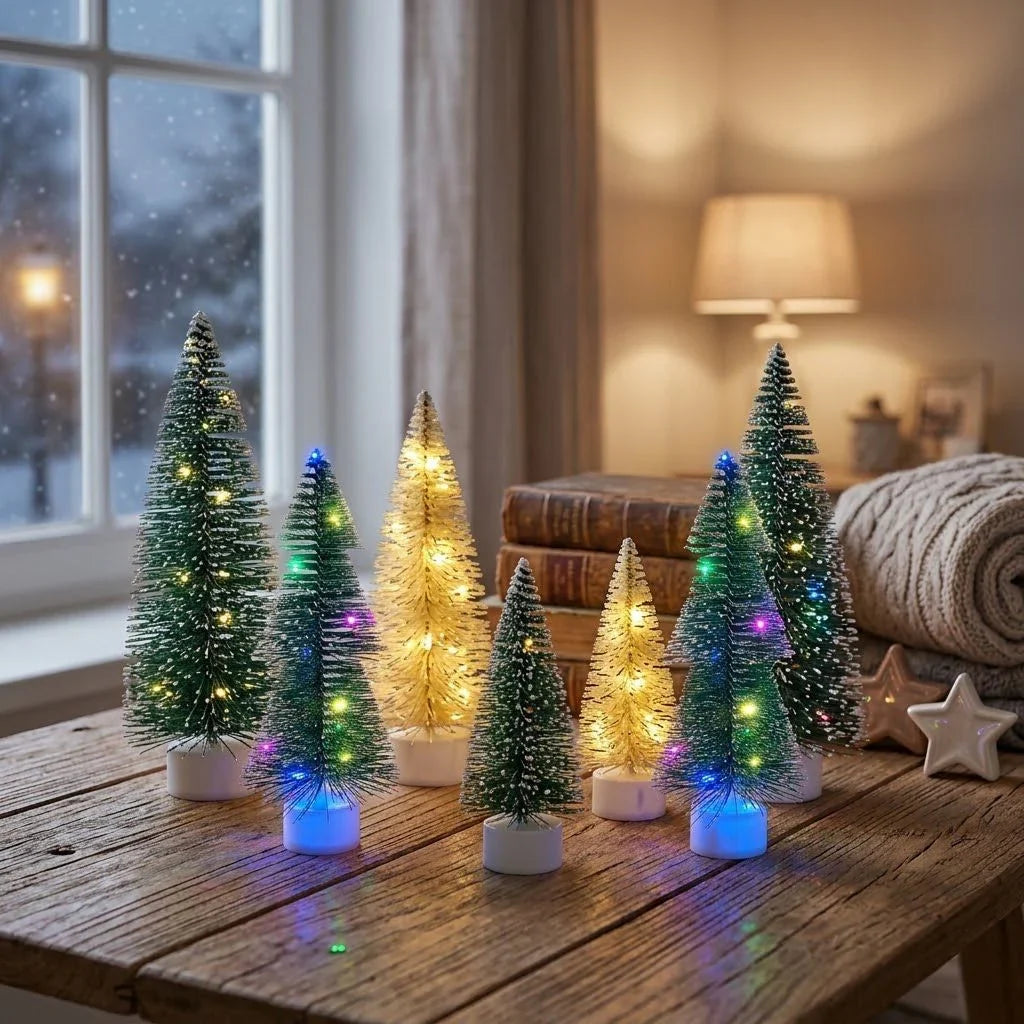 Mini Tabletop Christmas Tree Faux Pine Warm White LED