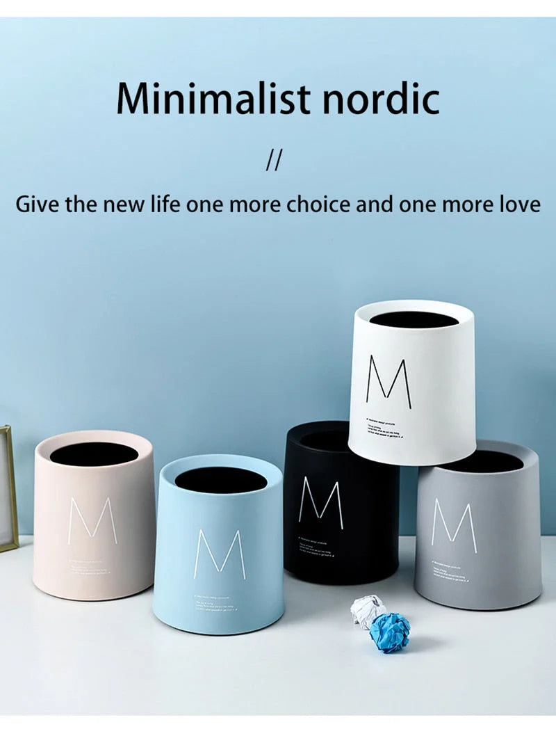 Mini Trash Can Double-Layer Compact Plastic Desktop Bin