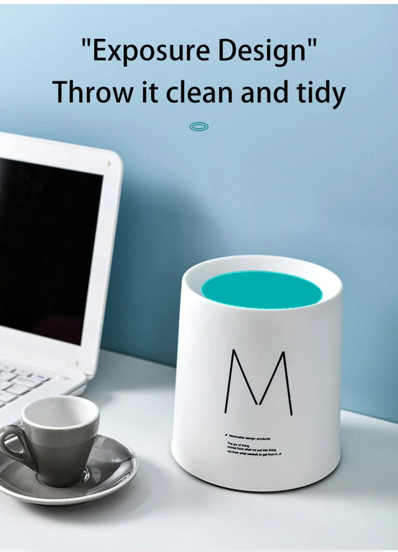 Mini Trash Can Double-Layer Compact Plastic Desktop Bin