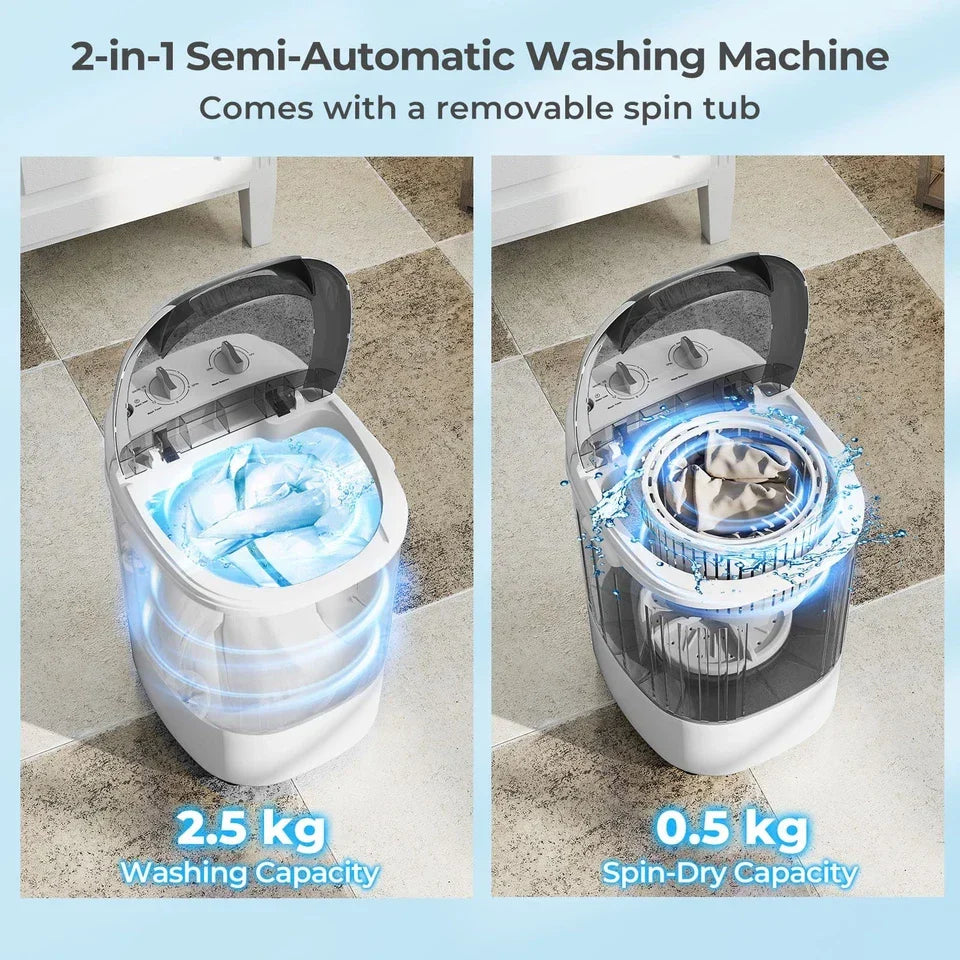 Mini Washing Machine 2.5kg Capacity Wash & Spin