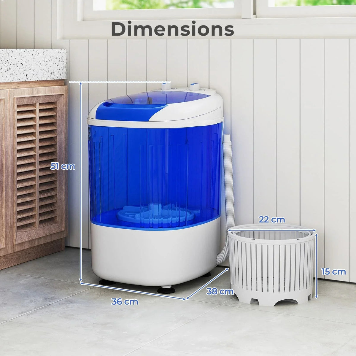 Mini Washing Machine 2.5kg Capacity Wash & Spin