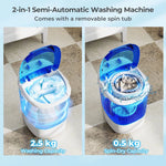 Mini Washing Machine 2.5kg Capacity Wash & Spin