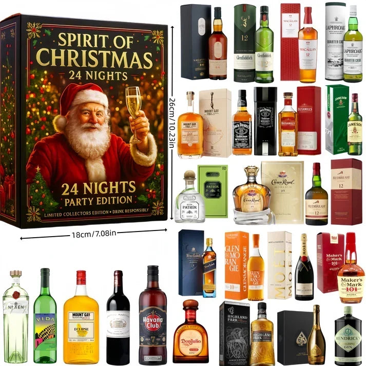 Miniature Bottle Advent Calendar 24-Piece Display Set