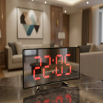 Mirror Alarm Clock Curved Design Silent LED Display
