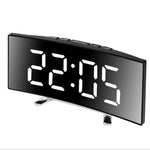 Mirror Alarm Clock Curved Design Silent LED Display