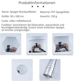 Mirror Film Self-Adhesive Shatterproof & Flexible