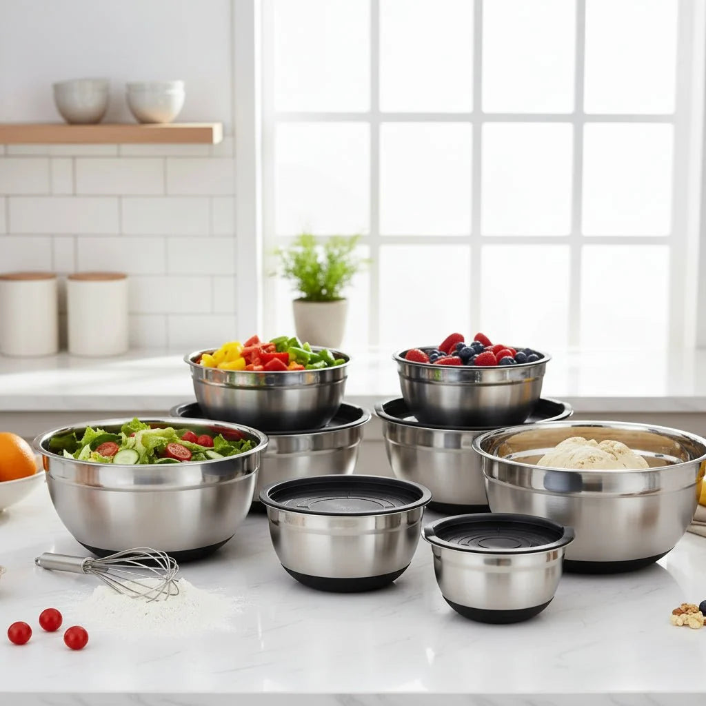 Mixing Bowl Stainless Steel Non-Slip Silicone Base