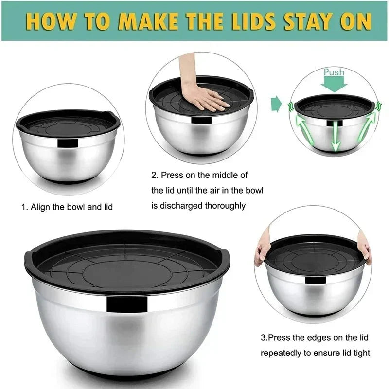 Mixing Bowl Stainless Steel Non-Slip Silicone Base