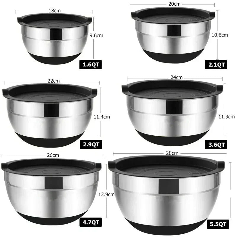 Mixing Bowl Stainless Steel Non-Slip Silicone Base